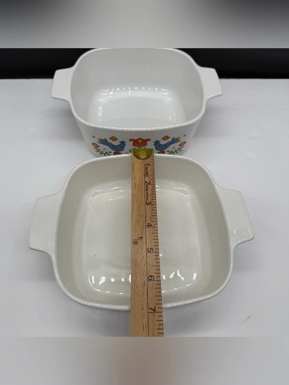 Corning Ware Country Festival Blue Birds Casserole Dish Lot Of 2 Excellent Used
